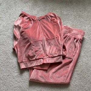 Victoria's Secret Coral Velour sweatsuit M